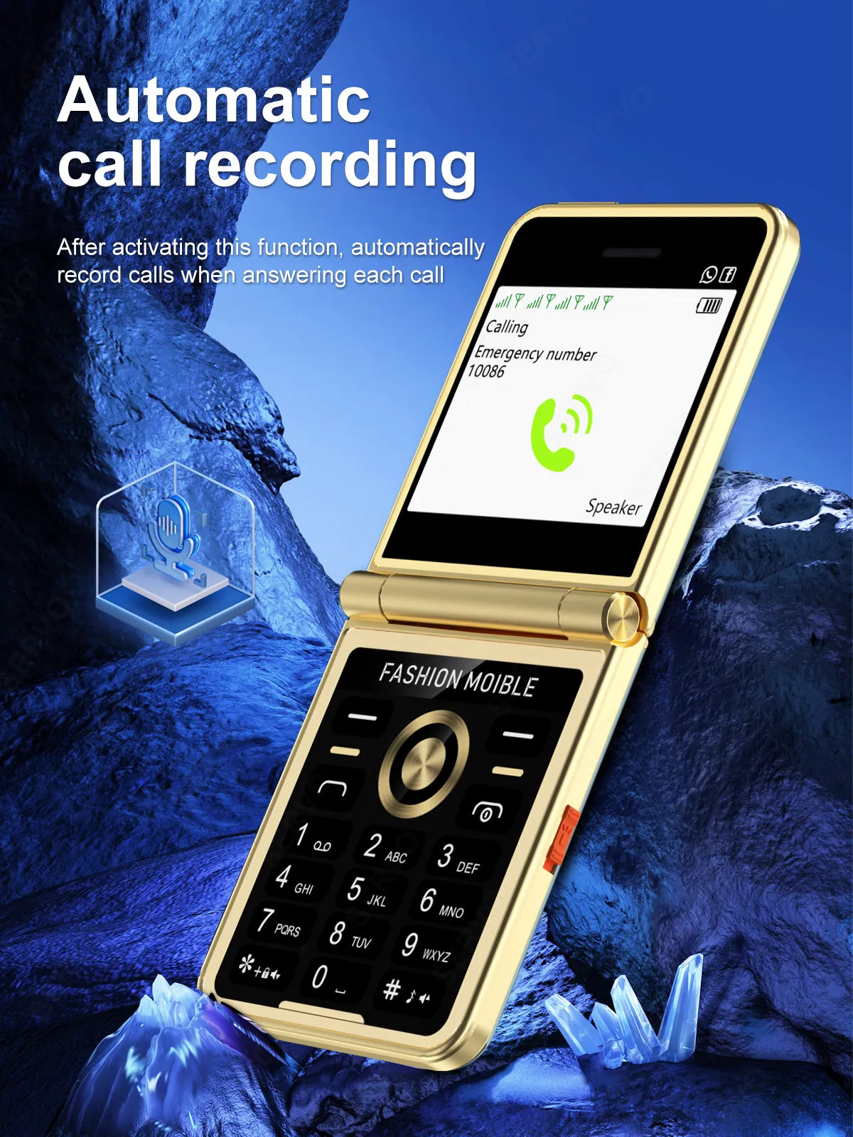 Mobile Phone 4 SIM Card 2G GSM HD Camera