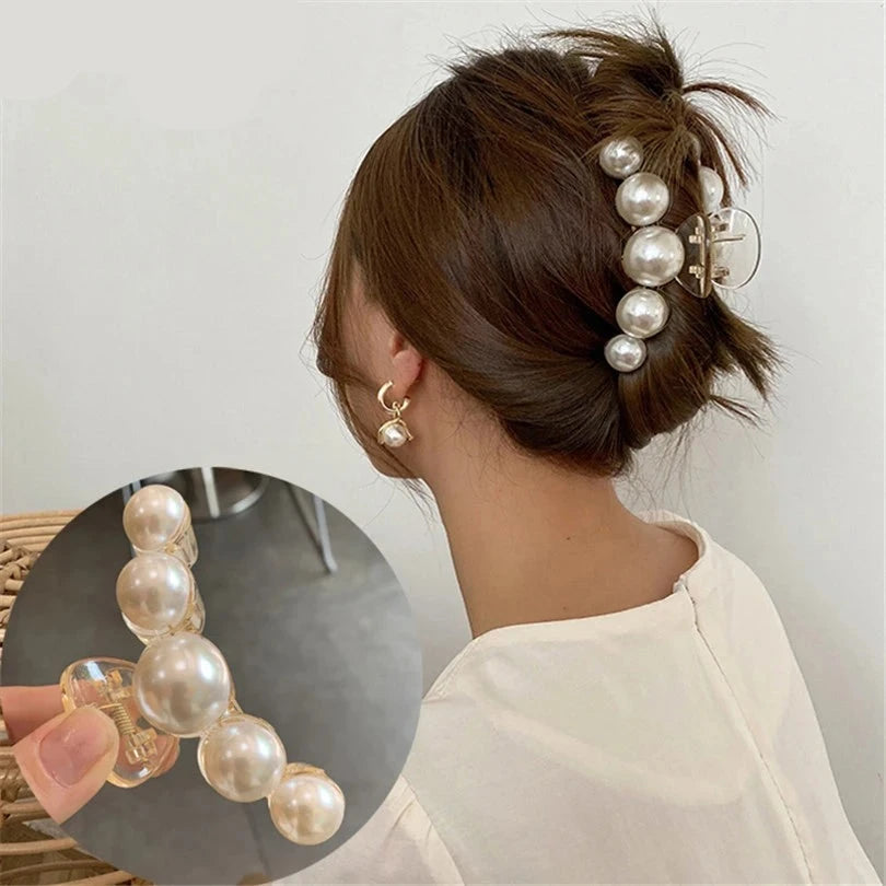 Big Pearls Hair Claw Clips