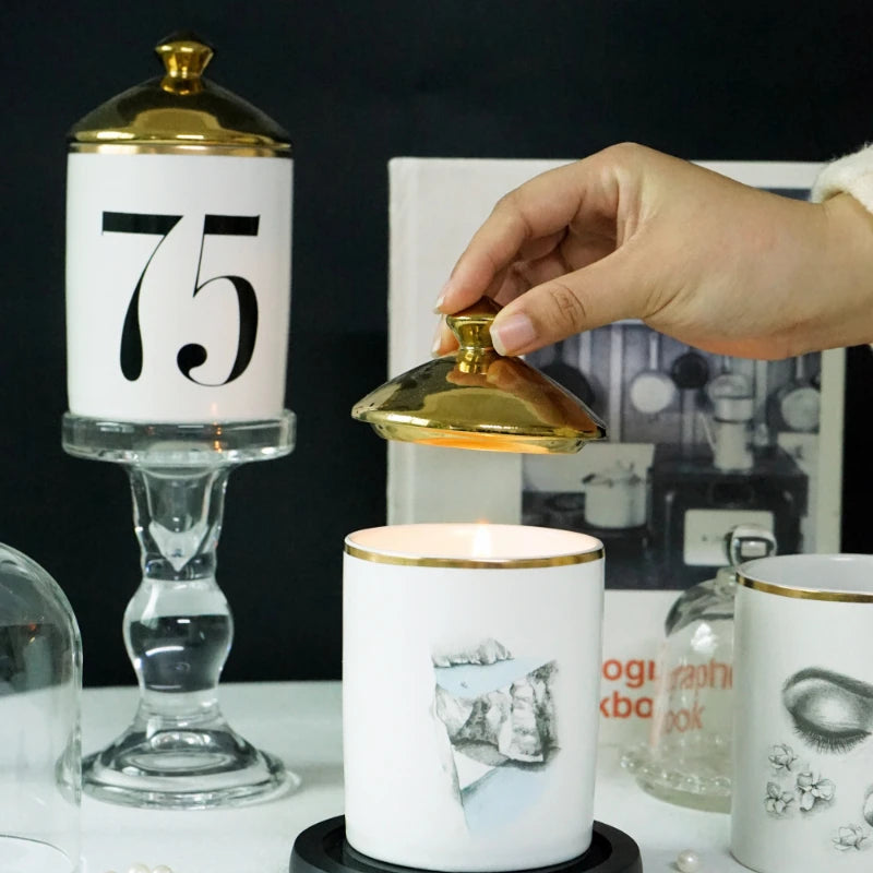 Home Design Candle Holder Ceramic Jars