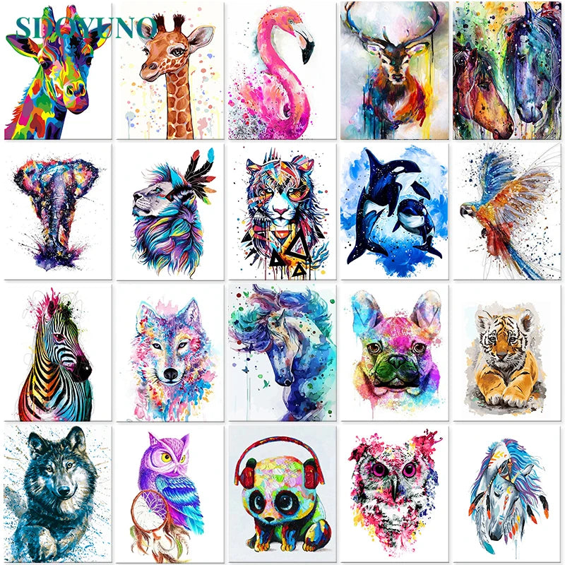 40x50cm Frameless Animals  Pictures On Canvas
