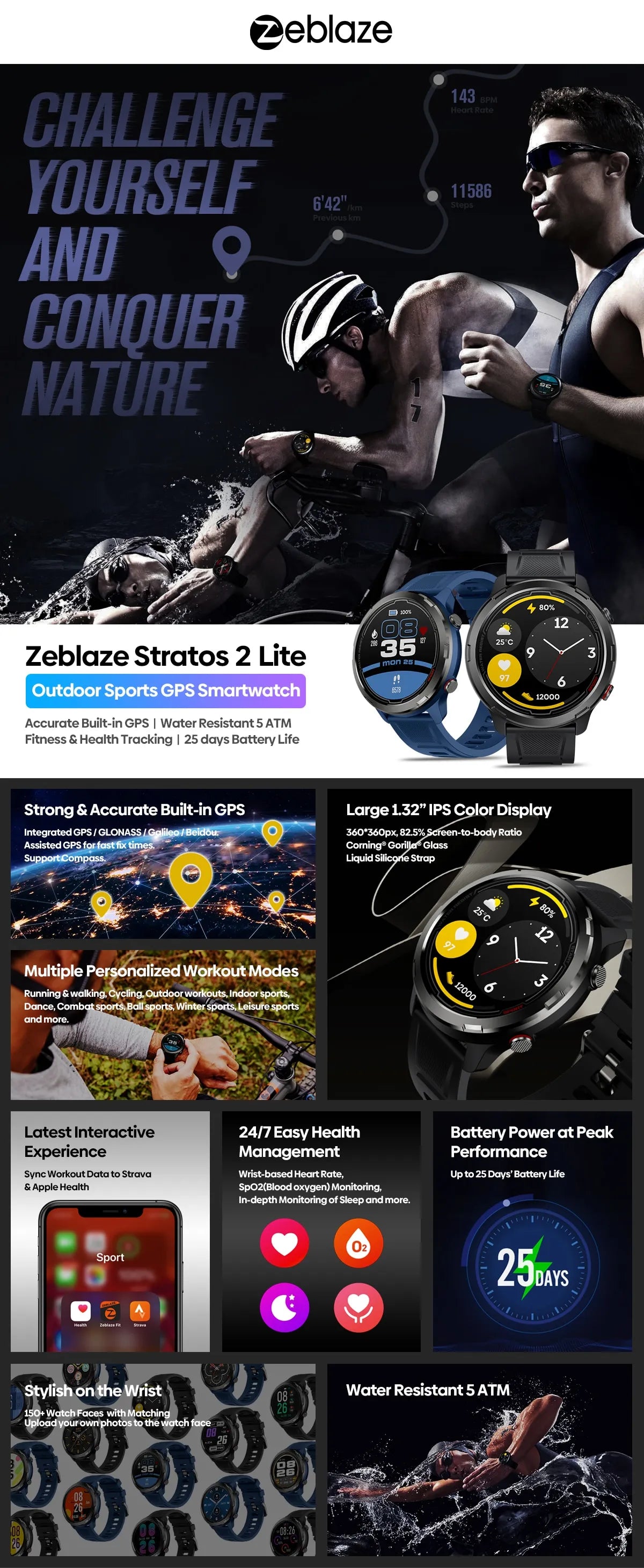 Lite Outdoor GPS Smart Watch