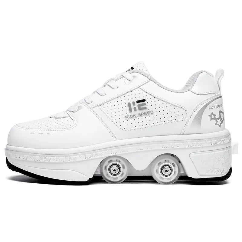 Deformation 4 Wheels Roller Skates Shoes for Kids