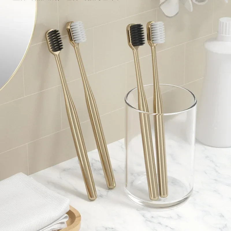 Luxury Soft Toothbrush Gold Silver Teeth Brush