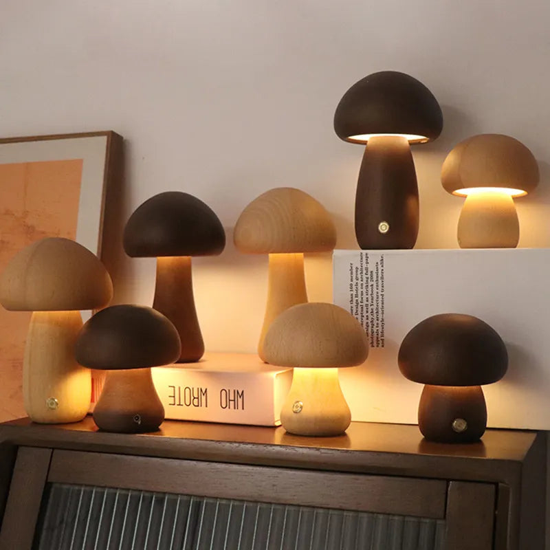 LED Cute Mushroom Bedside Table Lamp