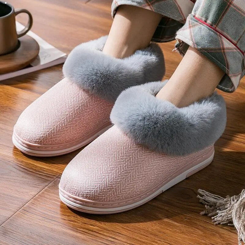 Winter Warm Plush Slippers Cozy & Safe Indoors